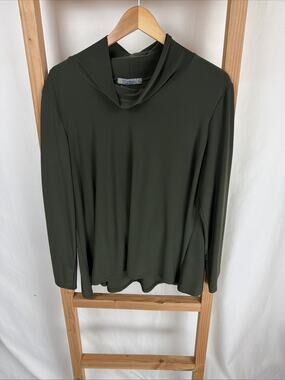 NWT Chalet Olive Green Alex Top Mock Turtleneck #0836 XL MADE USA